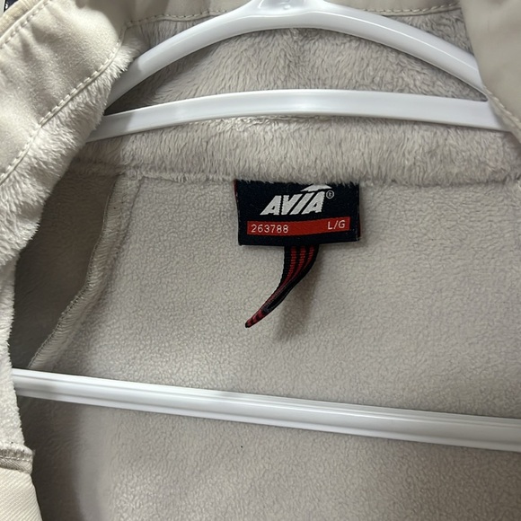 AVIA Windbreaker Jacket White Hood Zipper Warm Winter Jacket size Large - Picture 3 of 11